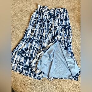 Eloquii Blue and White Maxi Skirt